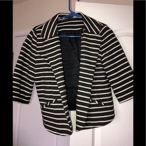 Express Charcoal Grey & White Stripe Blazer Jacket